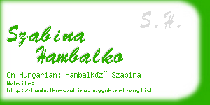 szabina hambalko business card